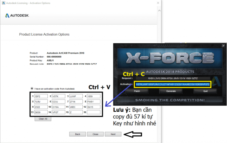 Copy code ở Activation và Paste Copy code ở Activation và Paste