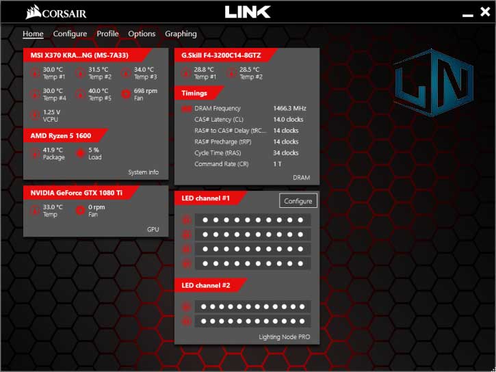 Sử dụng ứng dụng Corsair Link Sử dụng ứng dụng Corsair Link
