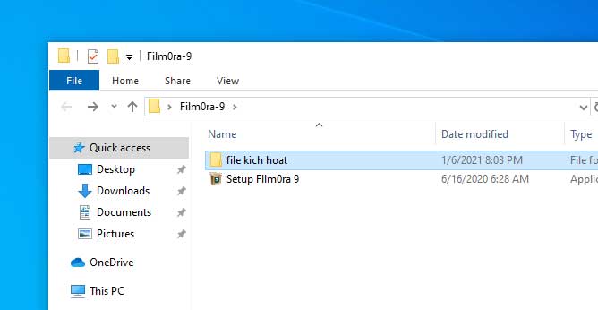 Mở thư mục File kích hoạt Mở thư mục File kích hoạt