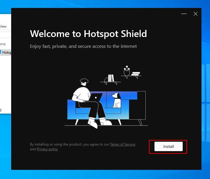 Nhấn Install để chạy cài đặt
