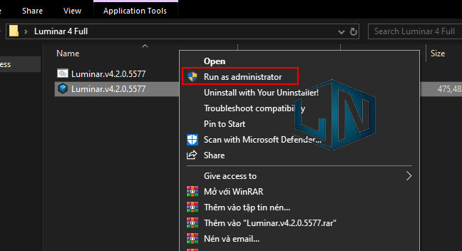 Chạy file cài đặt bằng quyền admin Chạy file cài đặt bằng quyền admin