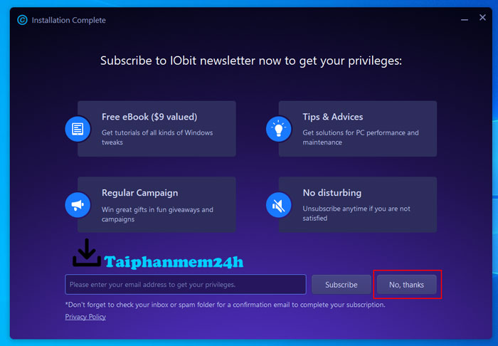 Chọn No, thanks để tiếp tục Chọn No, thanks để tiếp tục