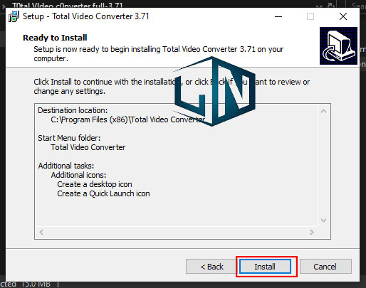 Nhấn Install để chạy cài đặt phần mềm