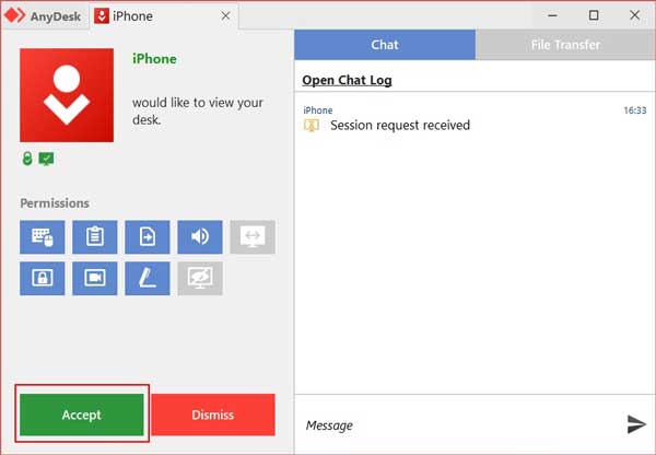 Accept Anydesk