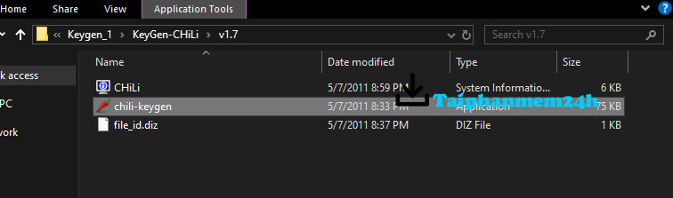 Chạy file Chili-keygen Chạy file Chili-keygen