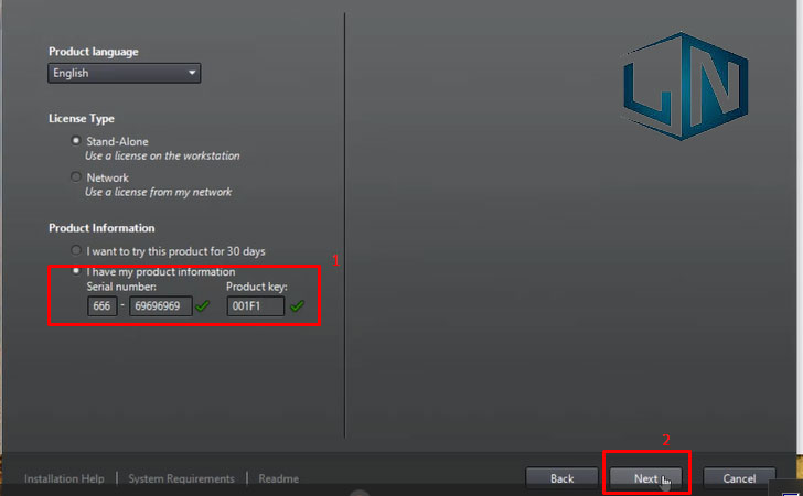 Nhập Serial Number và Product Key