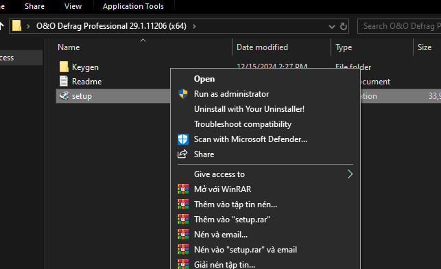 Chạy file cài đặt bằng quyền admin Chạy file cài đặt bằng quyền admin