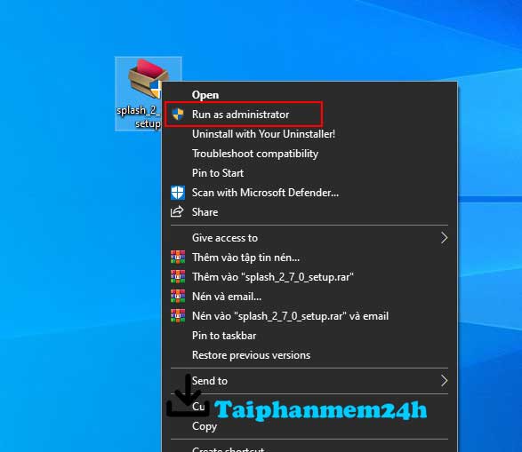 Chạy file cài đặt bằng quyền admin