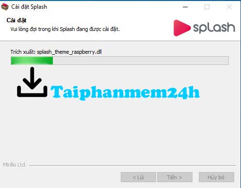 Chờ phần mềm tự động chạy cài đặt