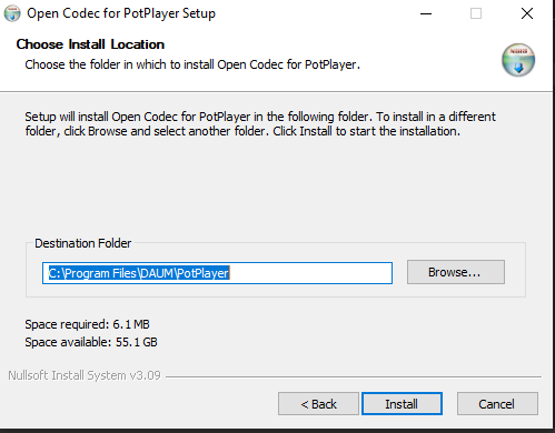 Giữ nguyên thư mục cài đặt Codec rồi nhấn Install để cài đặt Giữ nguyên thư mục cài đặt Codec rồi nhấn Install để cài đặt