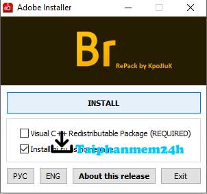 Tích chọn Visua bỏ chọn Install hi.ru và chọn Install để cài đặt