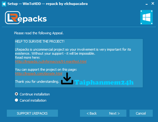 Tích và ô Continue Installation và chọn Next Tích và ô Continue Installation và chọn Next