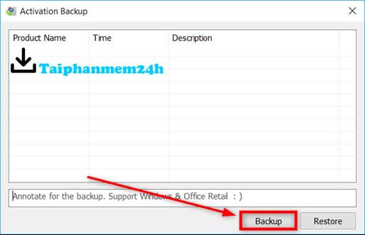 Tiến hành Backup