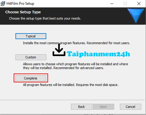 Chọn nút Complete để tiếp tục Chọn nút Complete để tiếp tục