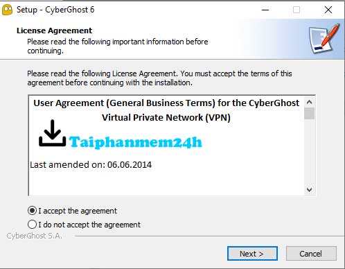 Chọn vào mục I accept the agreement và click vào button Next Chọn vào mục I accept the agreement và click vào button Next