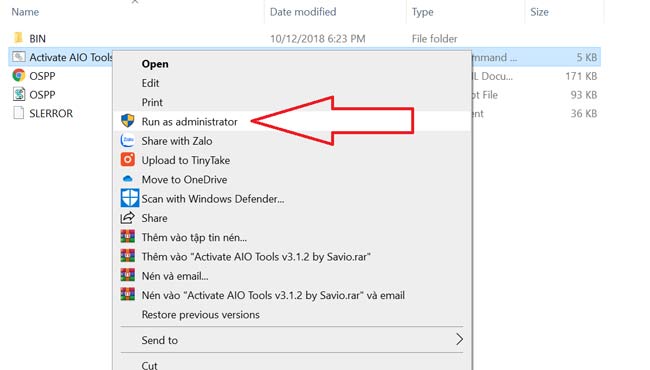 Chạy file Activate AIO Tool
