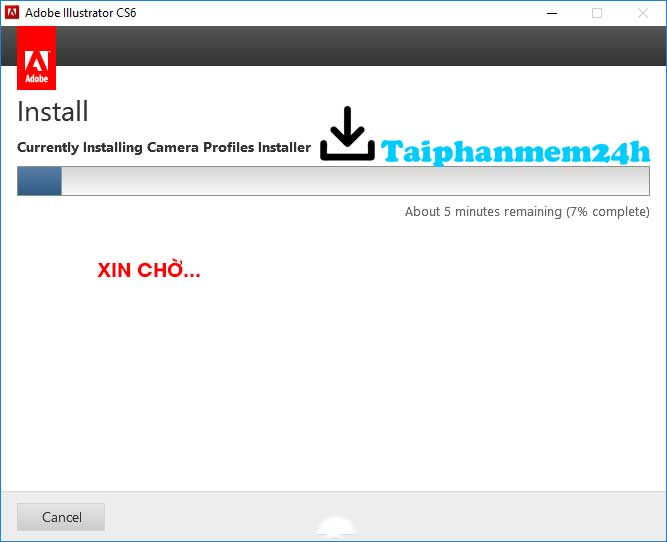 Chờ phần mềm chạy cài đặt Chờ phần mềm chạy cài đặt