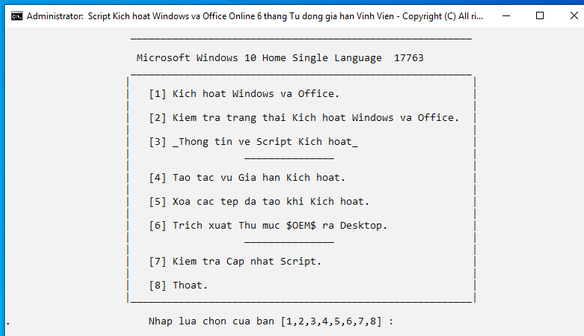 Chọn phím 1 Chọn phím 1