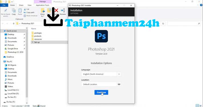 Nhấn Continue để cài đặt tiếp