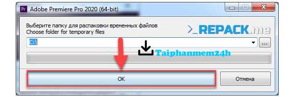 Nhấn Ok để giải nén bộ cài