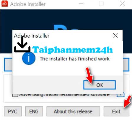 Nhấn Ok rồi nhấn Exit để hoàn tất cài đặt