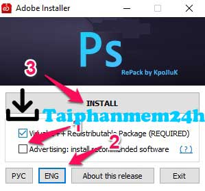 Tích như hình minh họa và nhấn Install
