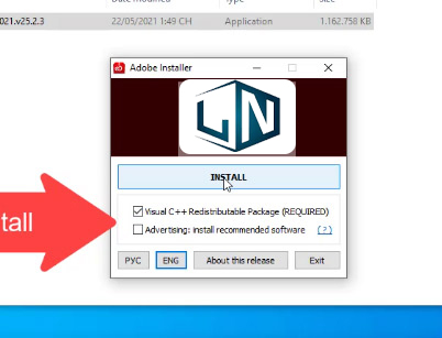 Tích vào tùy chọn như hình rồi nhấn Install
