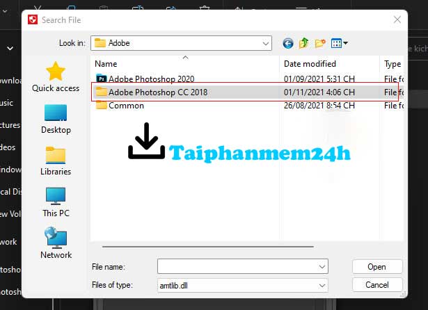 Vào thư mục Adobe Photoshop CC 2018 Vào thư mục Adobe Photoshop CC 2018