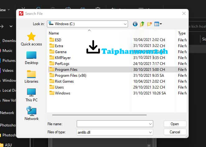 Vào thư mục Program Files Vào thư mục Program Files