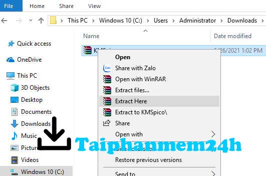 Giải nén file bằng Winrar